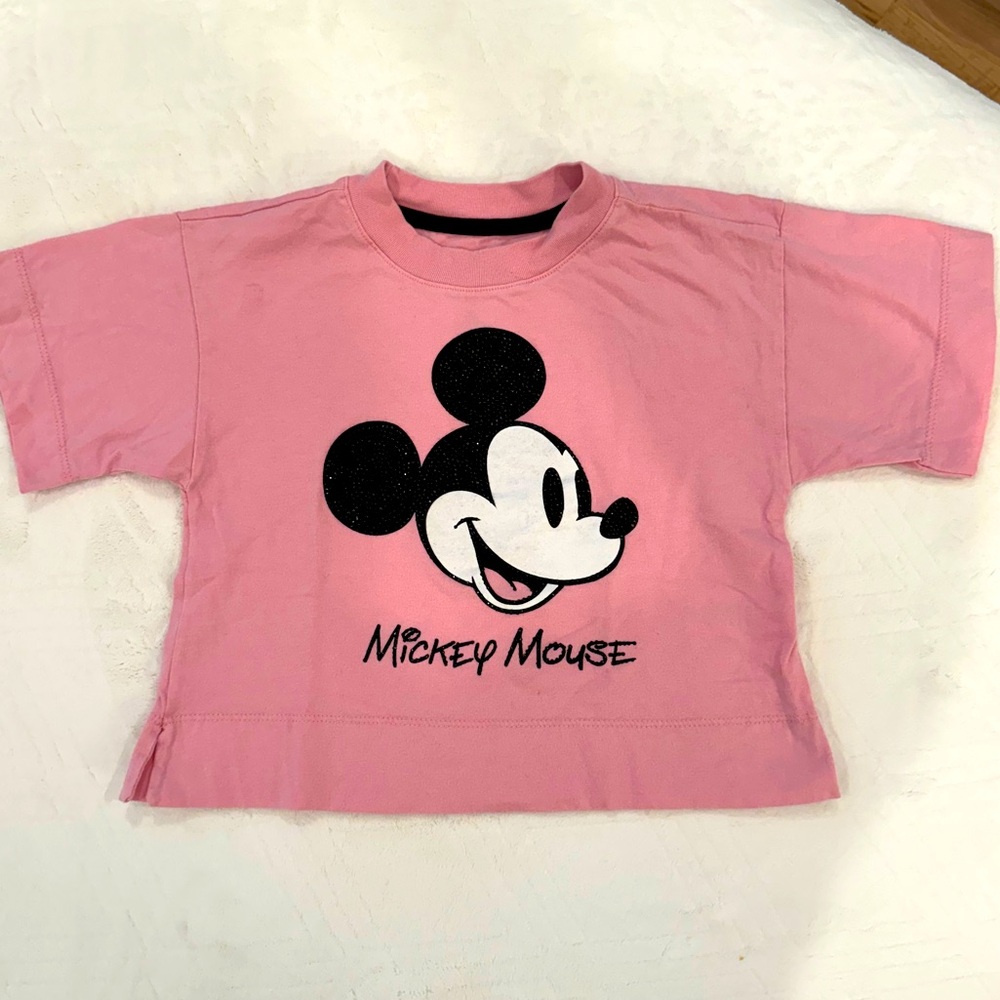 Girls crop Mickey shirt